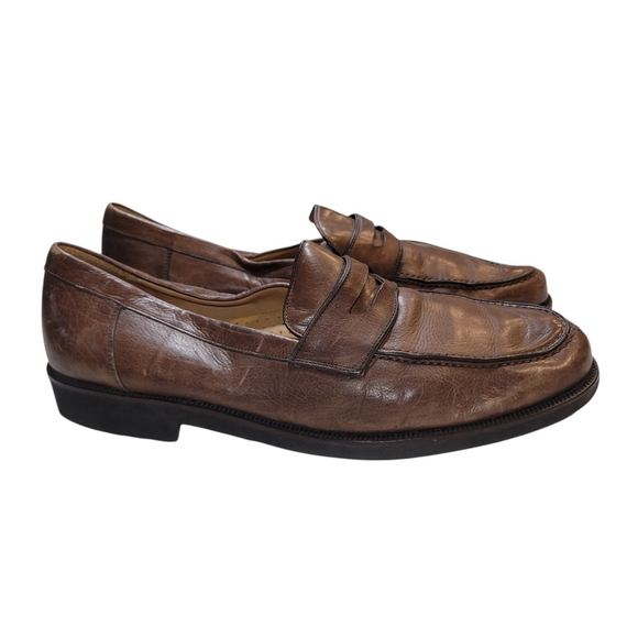 Magnanni Men\'s Brown Leather Loafers Style 11908 Size 10M main image 7